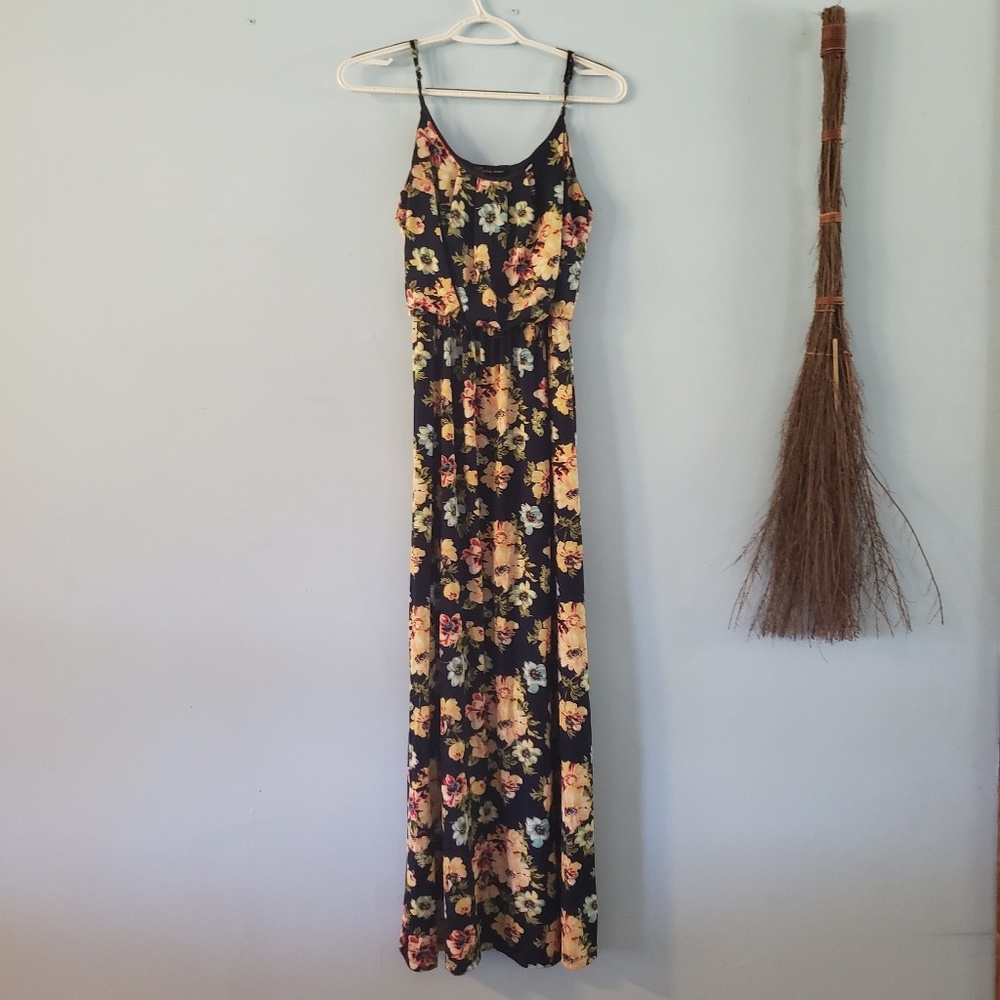 Floral & Navy Maxi Dress